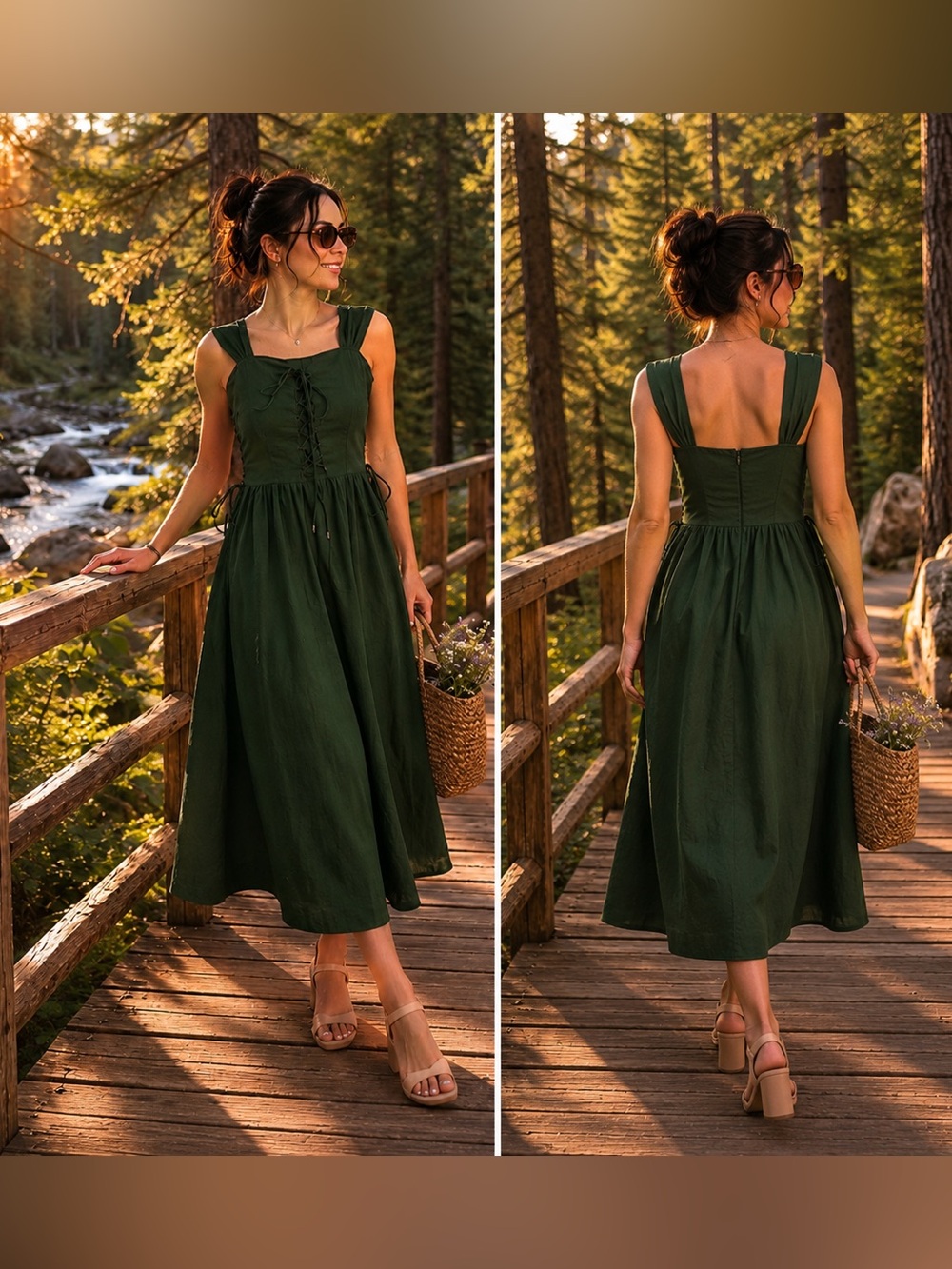 Forest Green Midi Dress